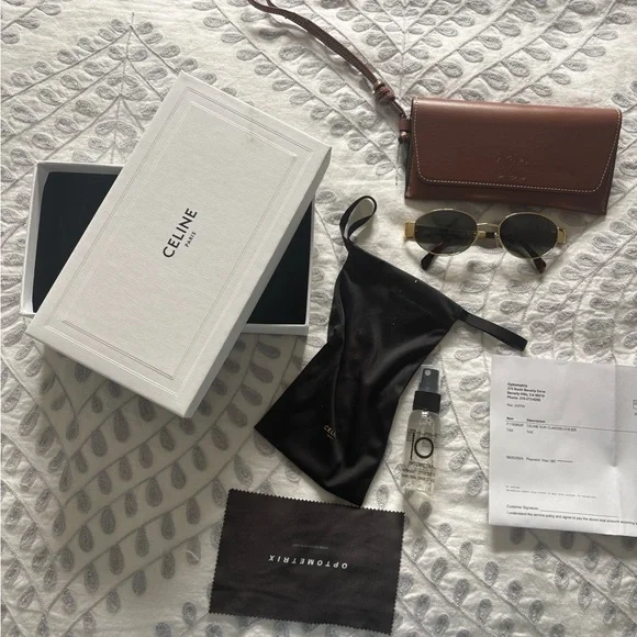 Celine Gold Oval Sunglasses Like New - Picture 15 of 16